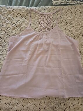 SHEIN Light Mauve Crochet-Back Cami